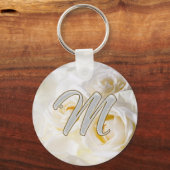 ダイヤモンドきらきら光るM キーホルダー (正面)