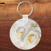 ダイヤモンドきらきら光るV キーホルダー (正面)