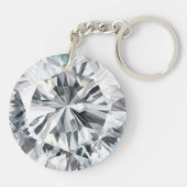 ダイヤモンドきらめくテクスチャ4月の誕生石 キーホルダー (裏面)