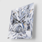 ダイヤモンドきらめくテクスチャ4月の誕生石 スクエア壁時計 (傾斜)