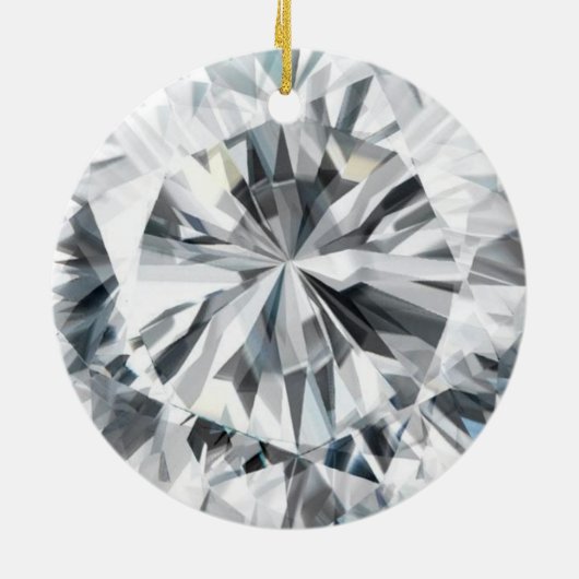 ダイヤモンドきらめくテクスチャ4月の誕生石 セラミックオーナメント (裏面)