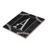 ダイヤモンドでドレープ-イニシャルA タイル (側面)