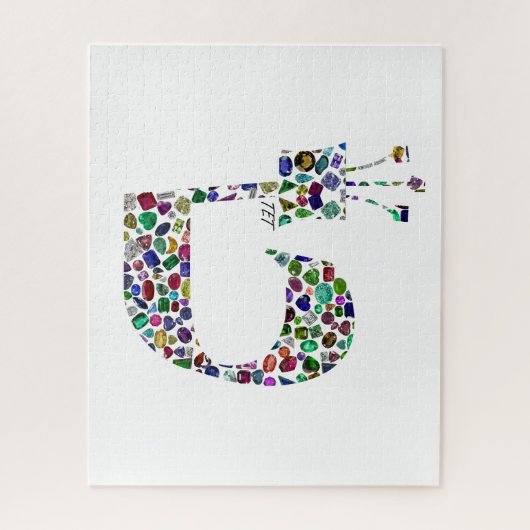 ダイヤモンドで作られたヘブライ文字'TET' ジグソーパズル (縦)