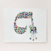 ダイヤモンドで作られたヘブライ文字'TET' ジグソーパズル (横)