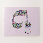 ダイヤモンドで作られたヘブライ文字'TET' ジグソーパズル (横)