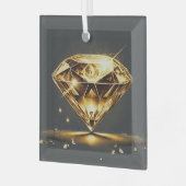 ダイヤモンドで覆われた宝石 ガラスオーナメント (正面左)