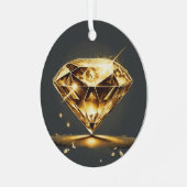 ダイヤモンドで覆われた愛のシンボル メタルオーナメント (正面左)