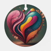 ダイヤモンドで覆われた愛のシンボル メタルオーナメント (裏面)