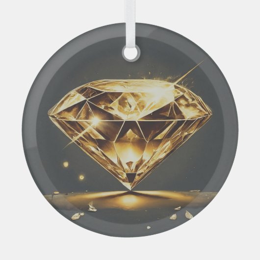 ダイヤモンドで覆われた ガラスオーナメント (正面)