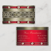 ダイヤモンドで赤い銀色を目で引フェイクく 名刺 (正面/裏面)