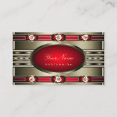 ダイヤモンドで赤い銀色を目で引フェイクく 名刺 (正面)