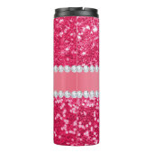 ダイヤモンドとのショッキングピンクの大きくフェイクなグリッター タンブラー (裏面)