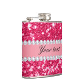 ダイヤモンドとのショッキングピンクの大きくフェイクなグリッター フラスク (右)