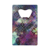 ダイヤモンドとの嵐の多彩な水彩画の抽象芸術 クレジットカード栓抜き (正面)