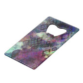 ダイヤモンドとの嵐の多彩な水彩画の抽象芸術 クレジットカード栓抜き (正面アングル)