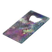 ダイヤモンドとの嵐の多彩な水彩画の抽象芸術 クレジットカード栓抜き (裏面アングル)