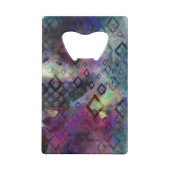 ダイヤモンドとの嵐の多彩な水彩画の抽象芸術 クレジットカード栓抜き (裏面)