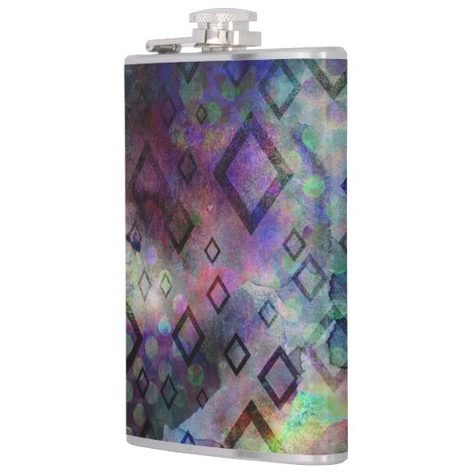 ダイヤモンドとの嵐の多彩な水彩画の抽象芸術 フラスク (左)