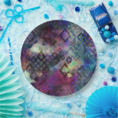 ダイヤモンドとの嵐の多彩な水彩画の抽象芸術 ペーパープレート (パーティー)