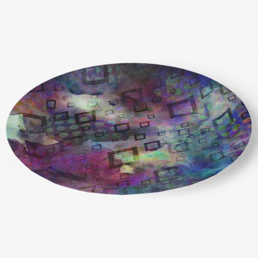 ダイヤモンドとの嵐の多彩な水彩画の抽象芸術 ペーパープレート (アングル)