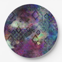 ダイヤモンドとの嵐の多彩な水彩画の抽象芸術