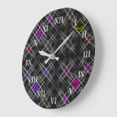 ダイヤモンドとクロスウォールクロック ラージ壁時計 (傾斜)