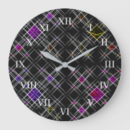 ダイヤモンドとクロスウォールクロック ラージ壁時計
