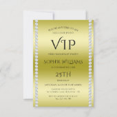 ダイヤモンドとゴールドのVIP誕生日パーティー 招待状 (正面)