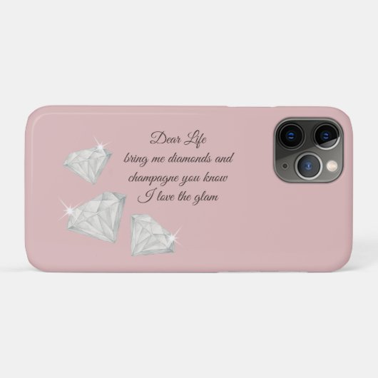ダイヤモンドとシャンパンの引用 - ディアライフエディション Case-Mate iPhoneケース (裏面(横))