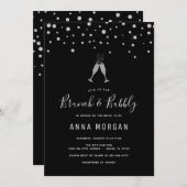 ダイヤモンドとシャンパンブランチとバブリー 招待状 (正面/裏面)