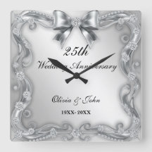 ダイヤモンドとシルバーでお祝いする結婚25周年記念ギフト