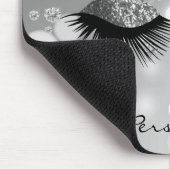 ダイヤモンドとシルバーのグリッターの目 マウスパッド (コーナー)