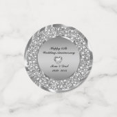 ダイヤモンドとシルバーの背景 コンフェッティ (スモール正面)