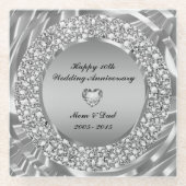 ダイヤモンドとシルバー10周年記念 ガラスコースター (正面)