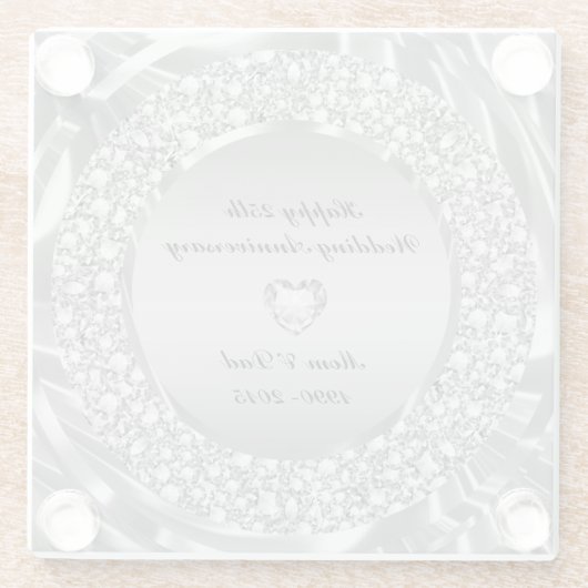 ダイヤモンドとシルバー25周年記念 ガラスコースター (裏面)