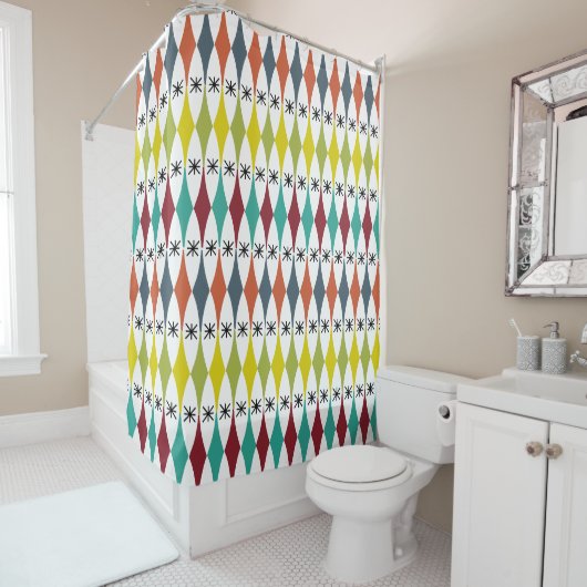 ダイヤモンドとスターバスト シャワーカーテン (インサイチュ)