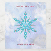 ダイヤモンドとスノーフレーク ワインラベル (シングルラベル)