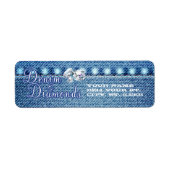 ダイヤモンドとデニムのパーティー住所 シール (正面)