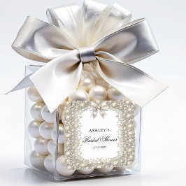 ダイヤモンドとパールのブライダルシャワー スクエアシール