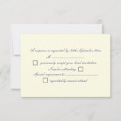 ダイヤモンドとパールのブローチが付いた封筒の返信カード 出欠カード (裏面)