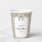 ダイヤモンドとパールの弓 ブライダルシャワー 紙コップ (裏面)