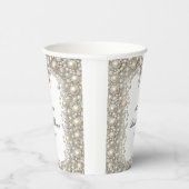 ダイヤモンドとパールの弓 ブライダルシャワー 紙コップ (右)