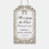 ダイヤモンドとパールエレガントブライダルシャワー ギフトタグ (正面)