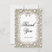 ダイヤモンドとパールブライダルシャワーサンキューカード サンキューカード (正面)