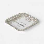 ダイヤモンドとパールブライダルシャワー ペーパープレート (傾斜あり)