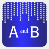 ダイヤモンドとパールブルー結婚ズ スクエアシール (正面)