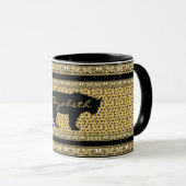 ダイヤモンドとヒョウ（名前マグ） マグカップ (正面右)