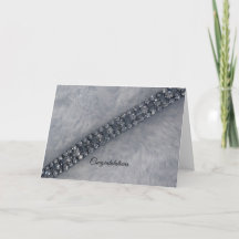 ダイヤモンドとファー結婚の祝いカード