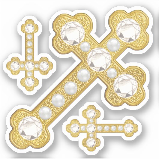 ダイヤモンドとフェイク真珠の出芽 –  シール (正面)