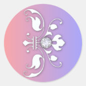 ダイヤモンドとホワイトエレガンス結婚ズ ラウンドシール (正面)